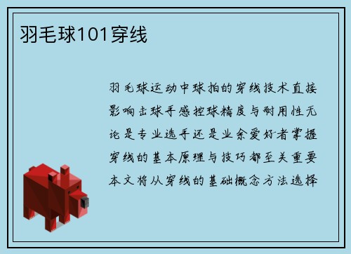 羽毛球101穿线